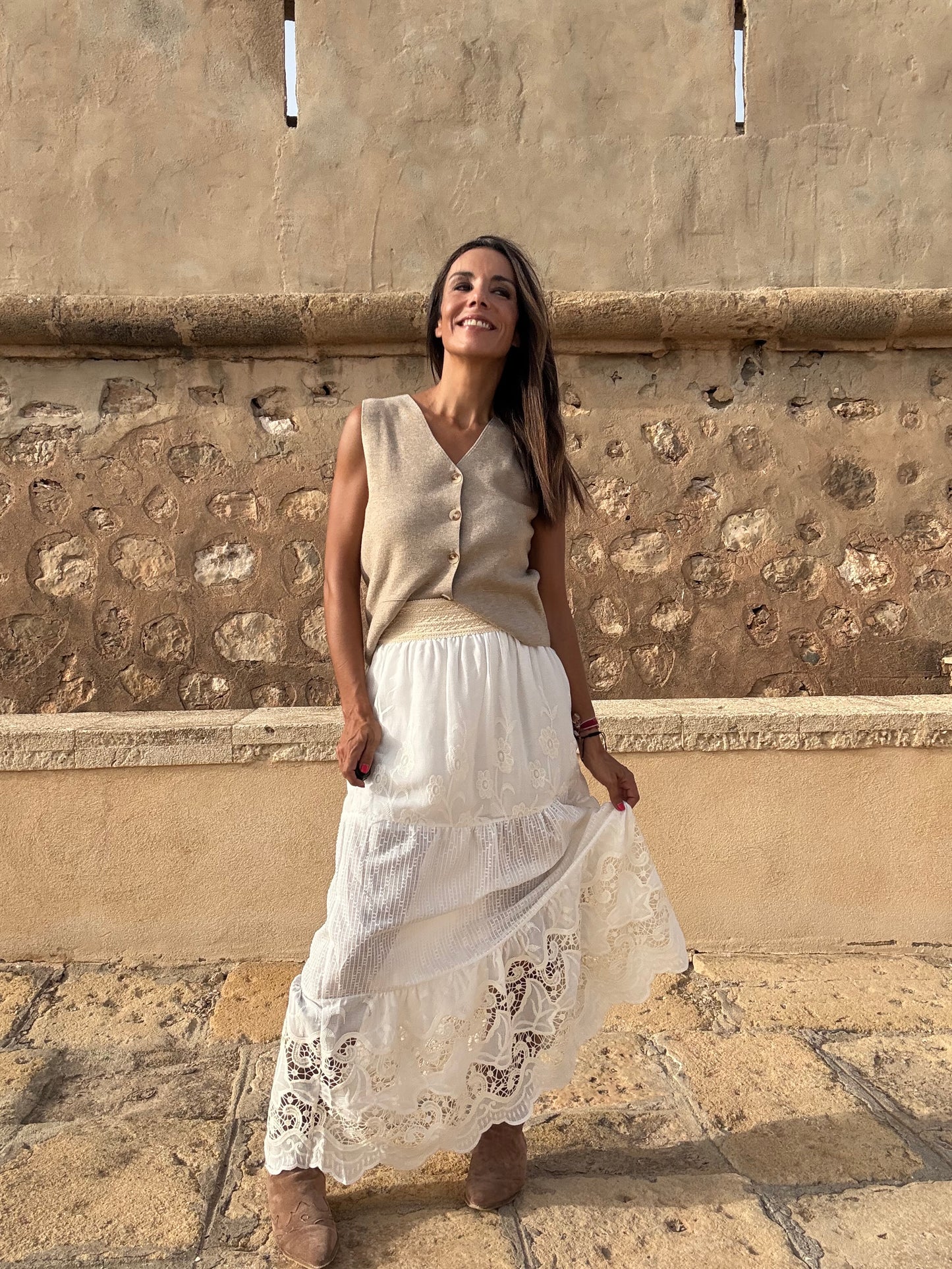 CHALECO PUNTO MILANO beige edition