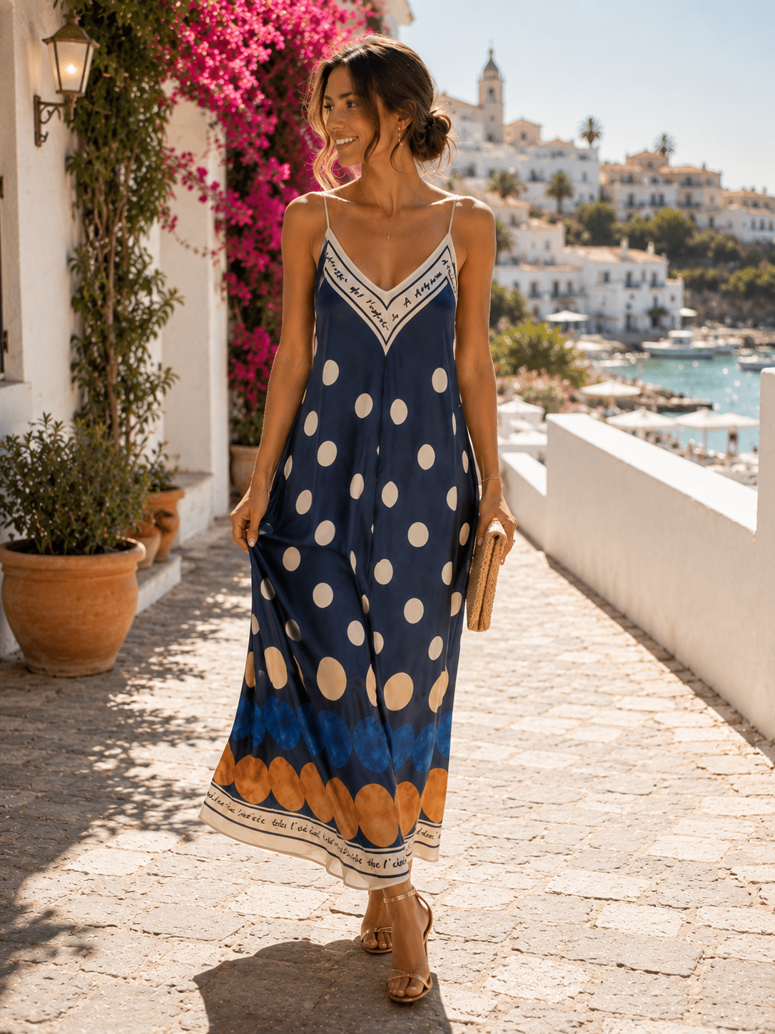 VESTIDO seda lunares