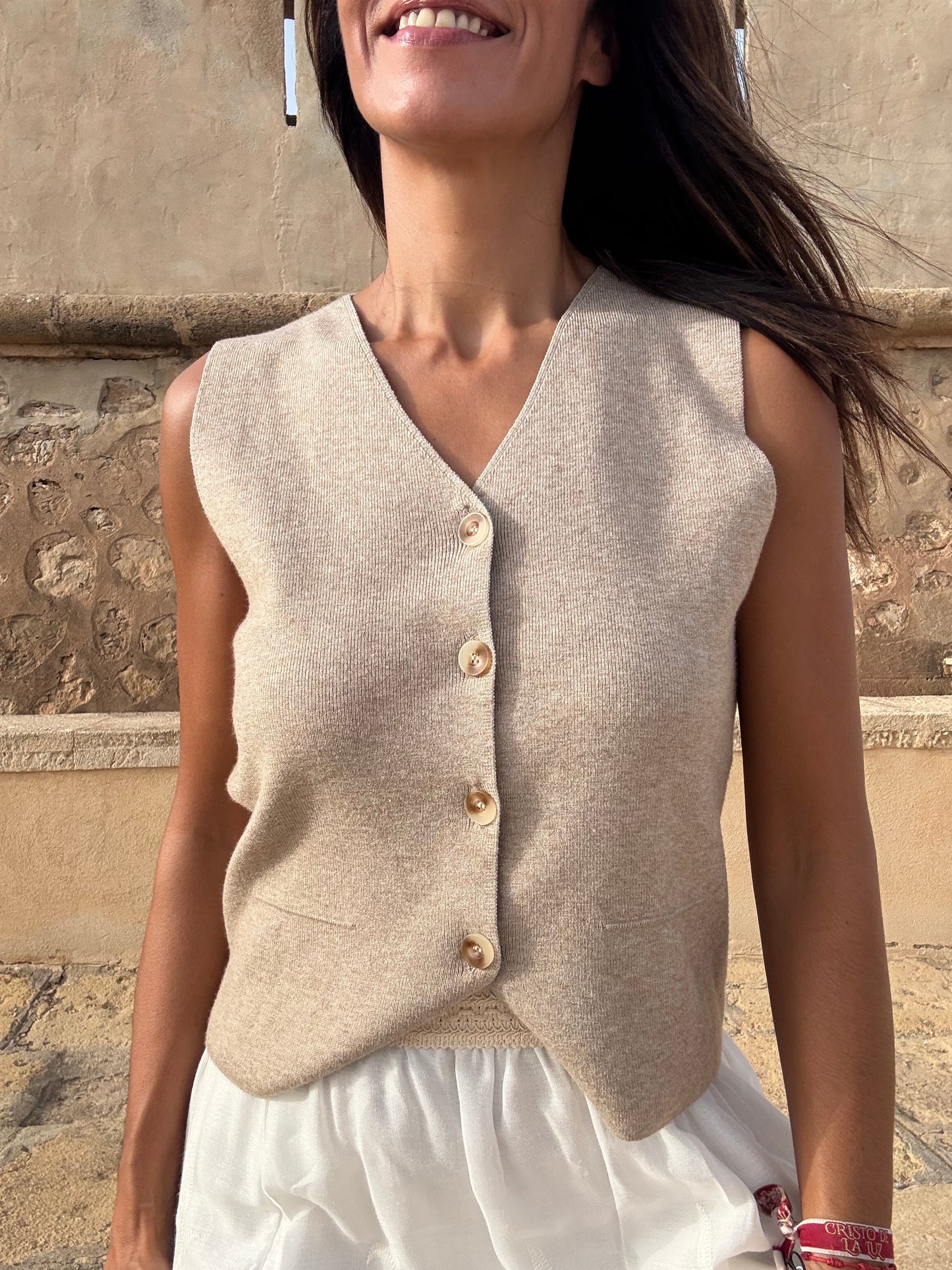 CHALECO PUNTO MILANO beige edition