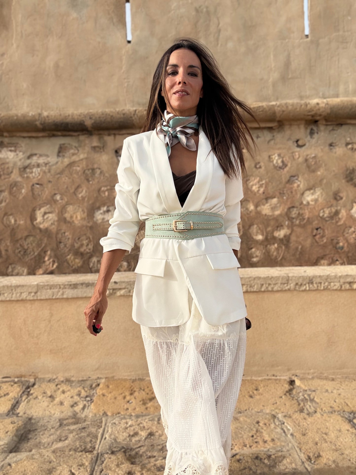 CINTURON TACHAS MINT