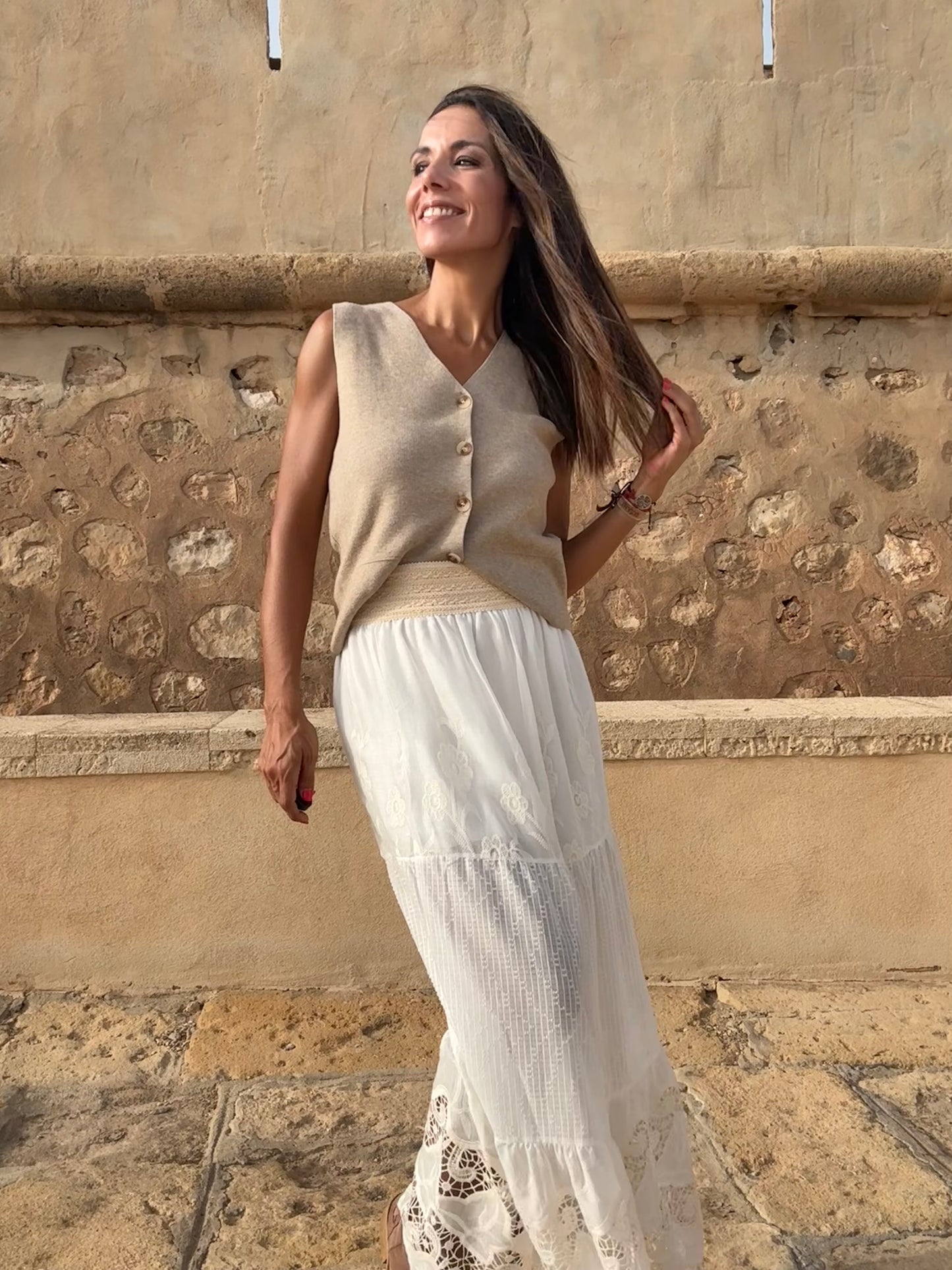 CHALECO PUNTO MILANO beige edition