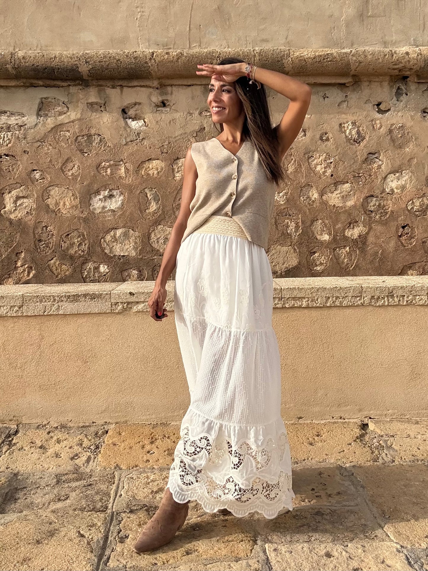 CHALECO PUNTO MILANO beige edition