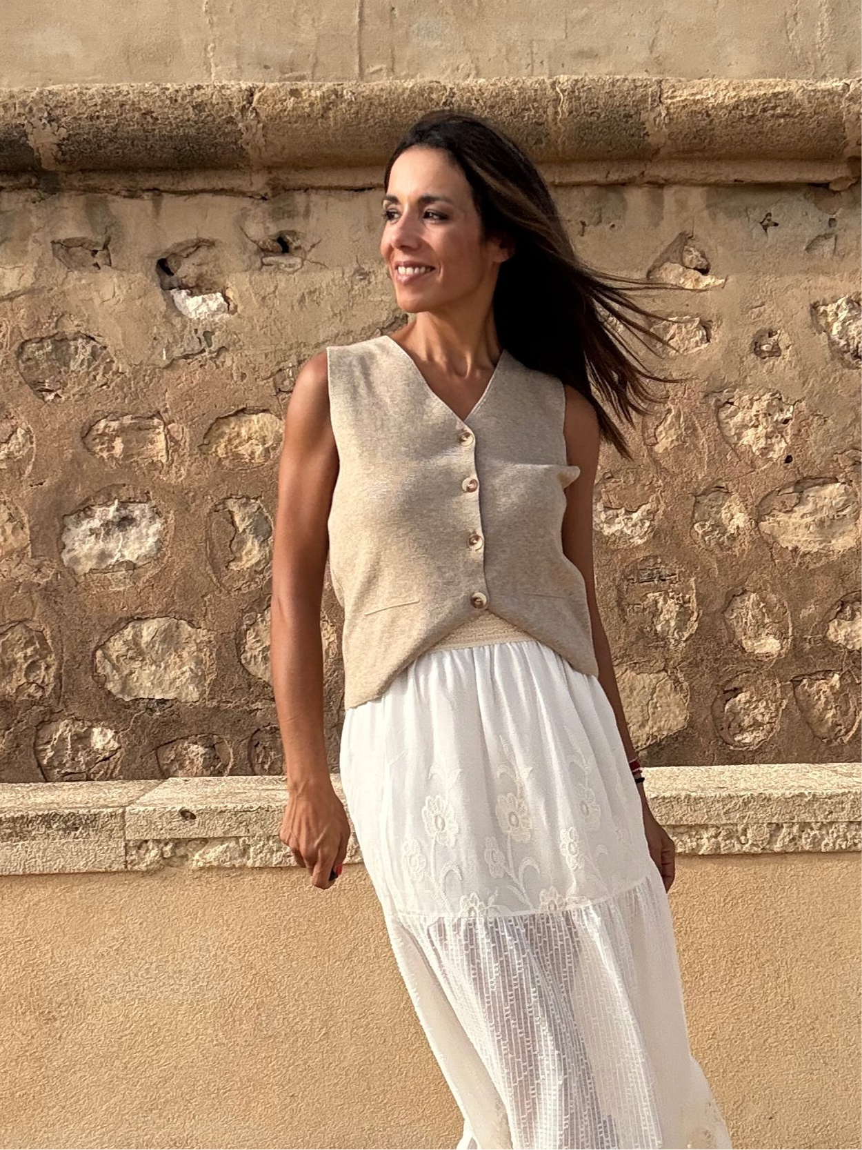 CHALECO PUNTO MILANO beige edition