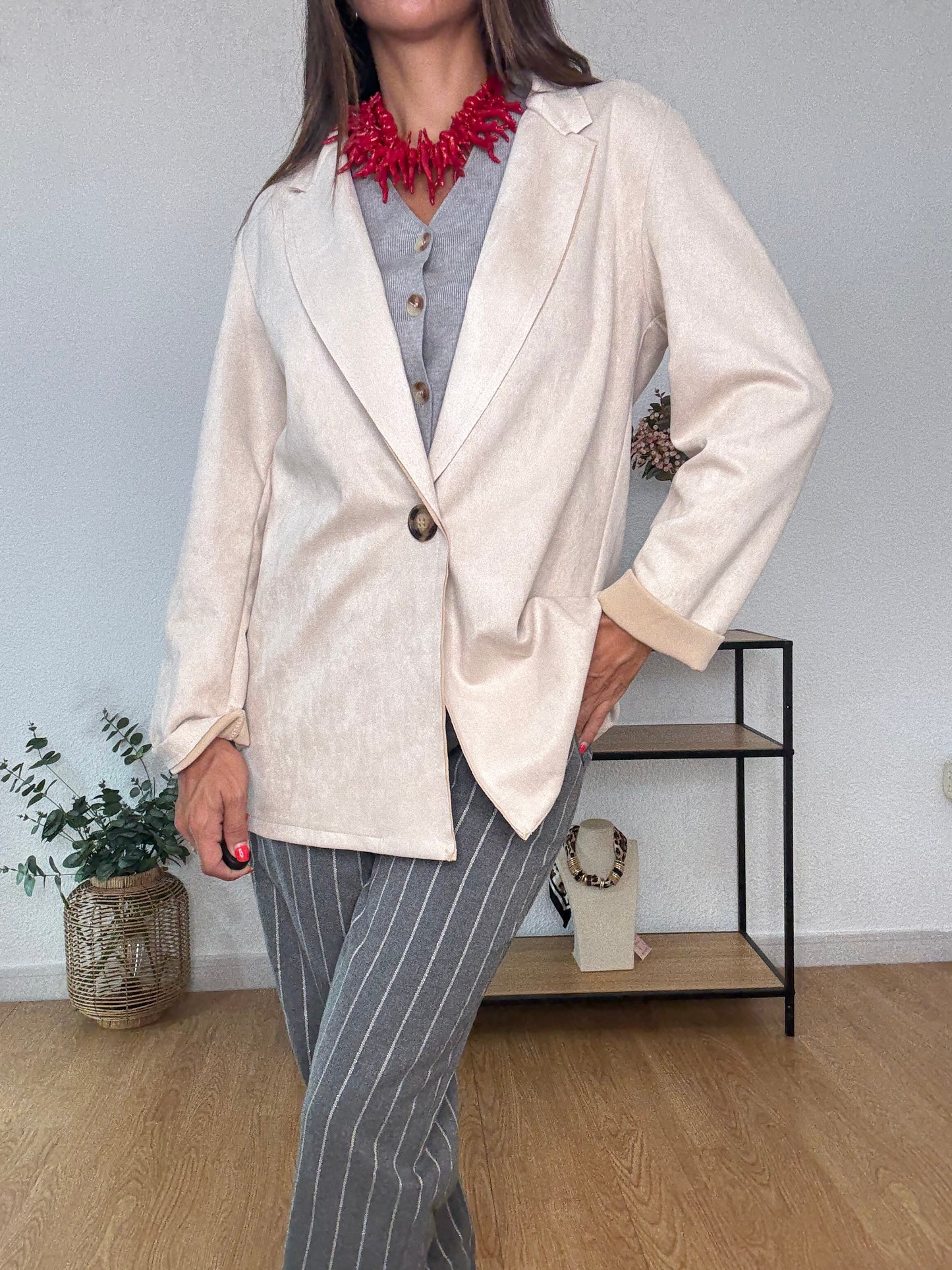 CHAQUETA ANTELINA BEIGE