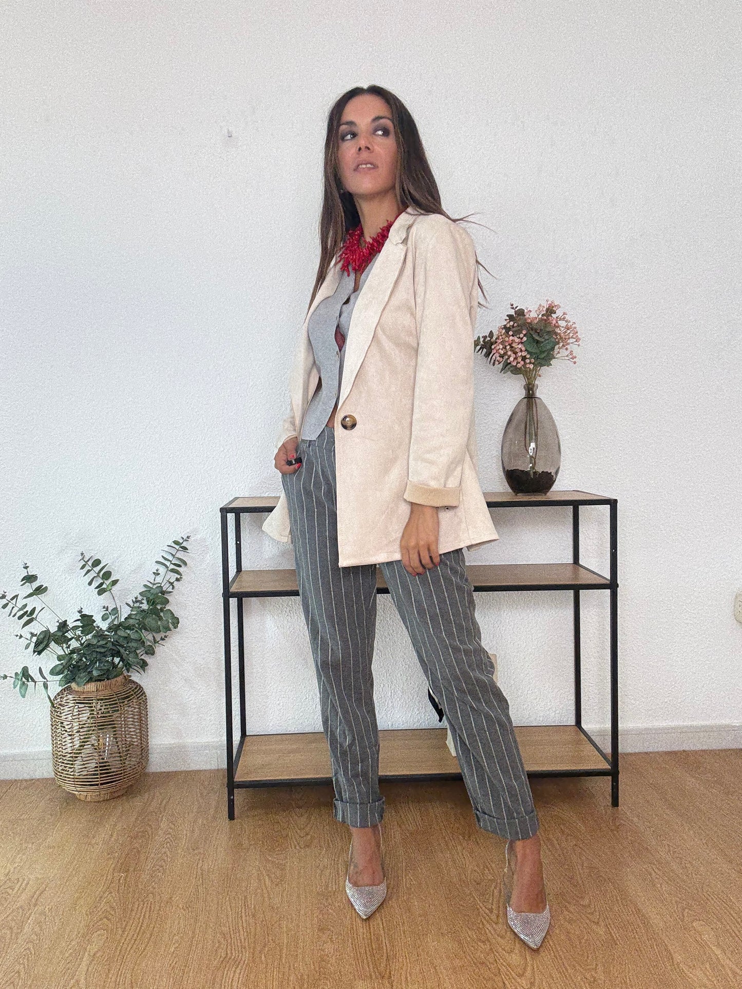 CHAQUETA ANTELINA BEIGE