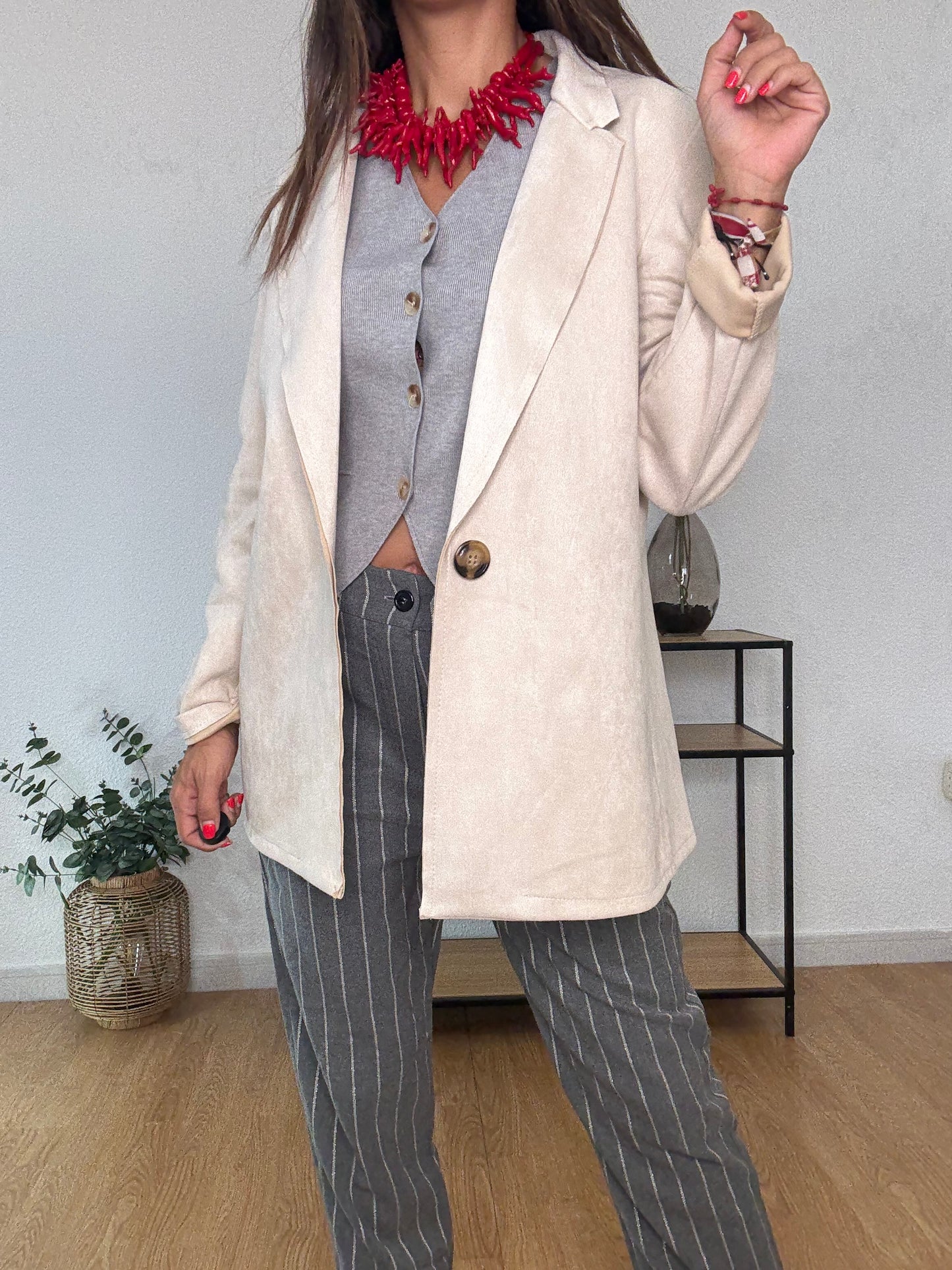 CHAQUETA ANTELINA BEIGE