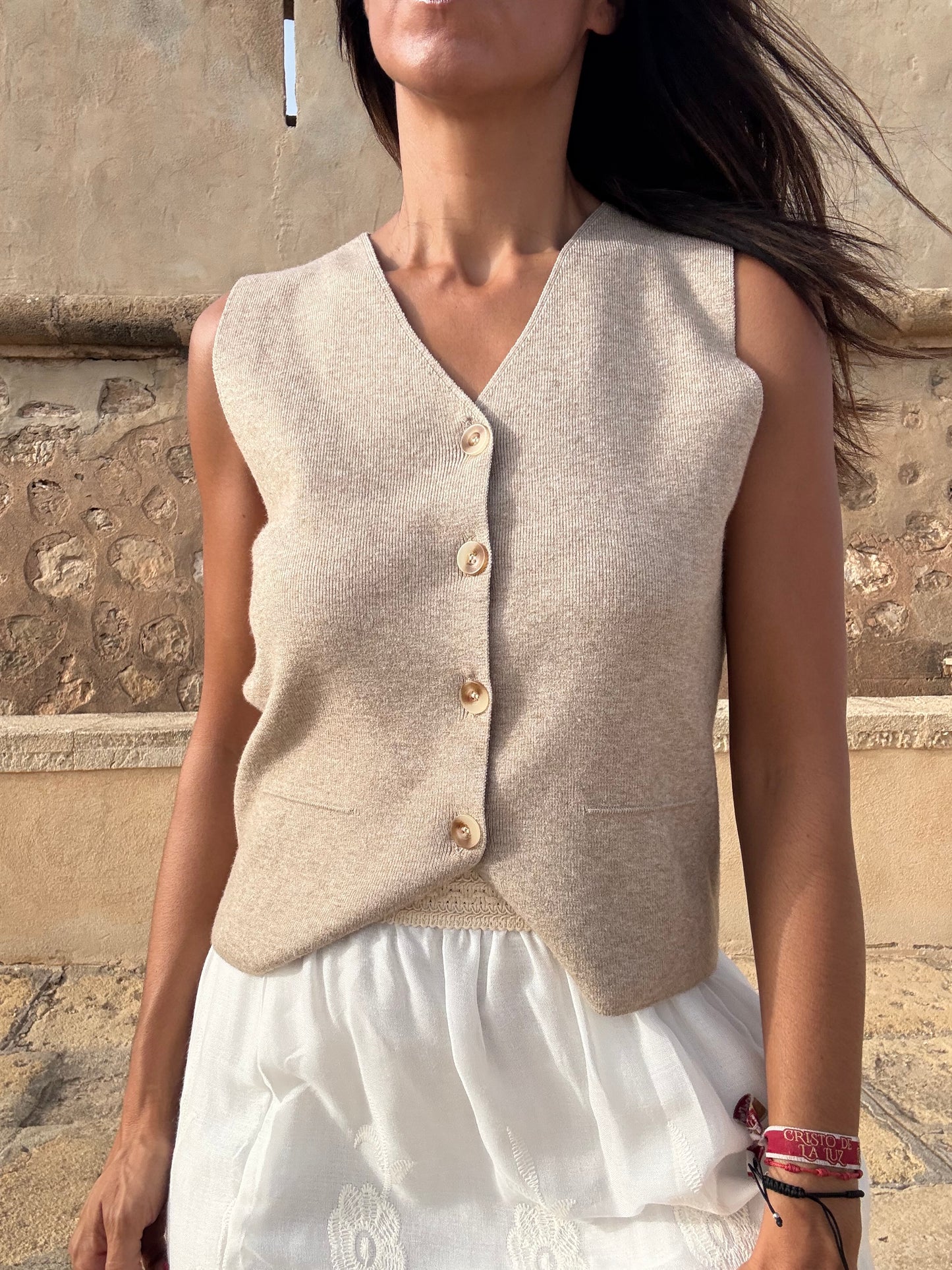 CHALECO PUNTO MILANO beige edition