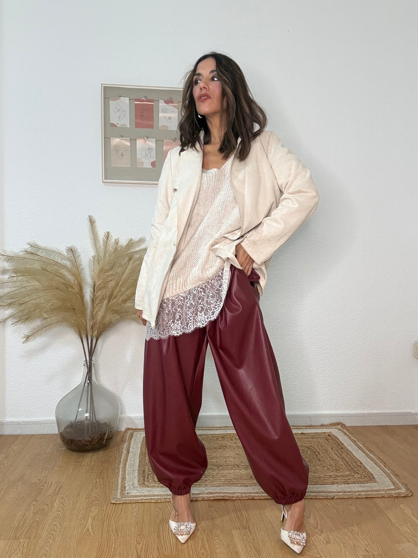 JERSEY SWEET ENCAJE beige