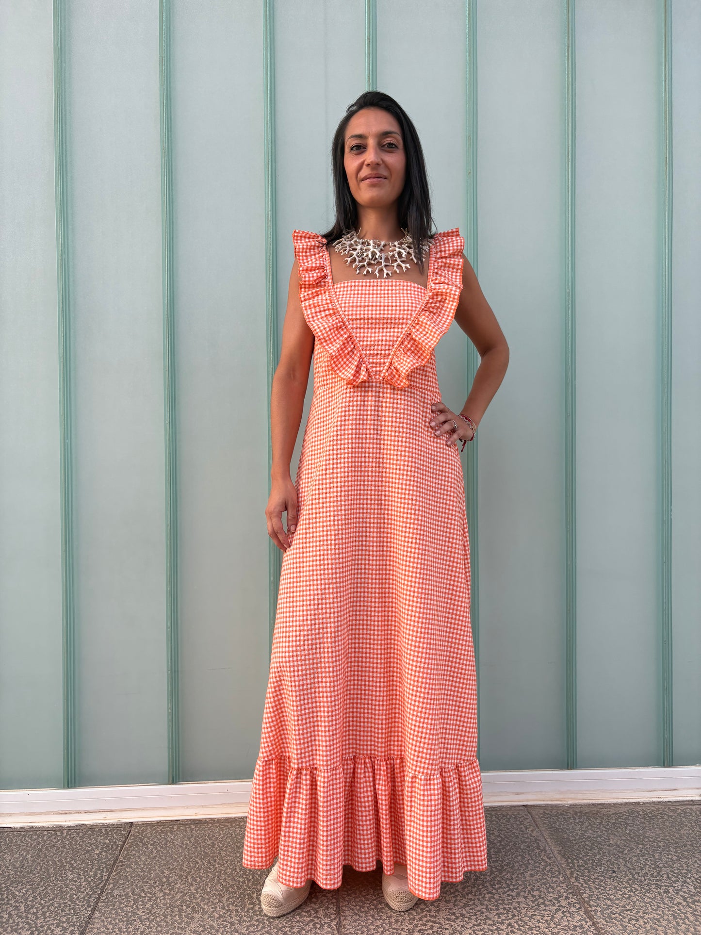 VESTIDO CAPRICE VICHY  orange edition