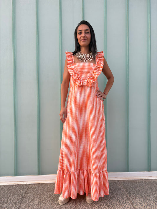 VESTIDO CAPRICE VICHY  orange edition