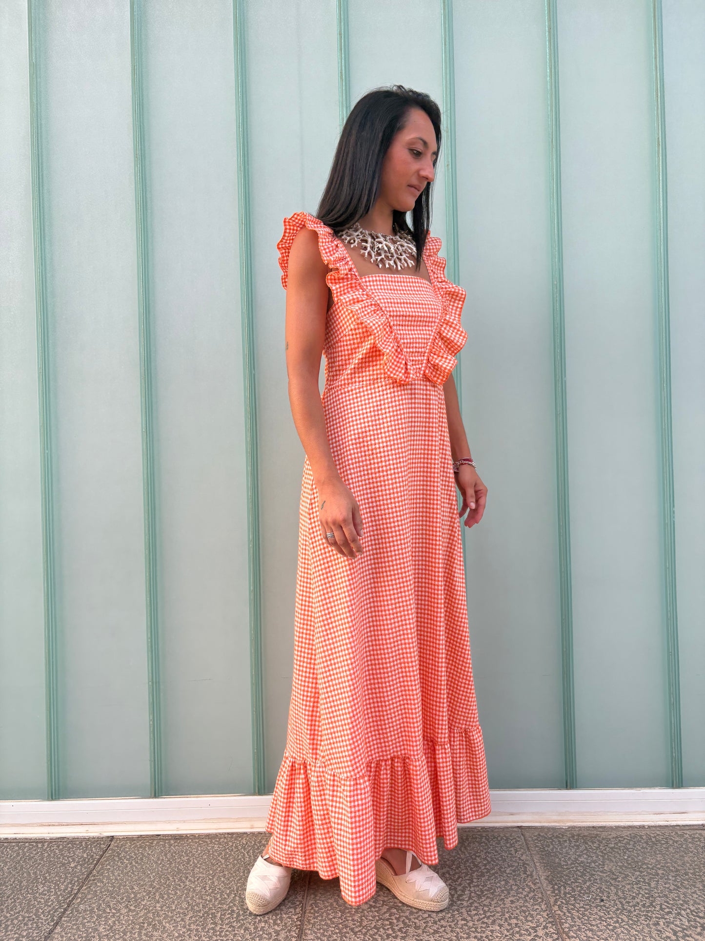 VESTIDO CAPRICE VICHY  orange edition