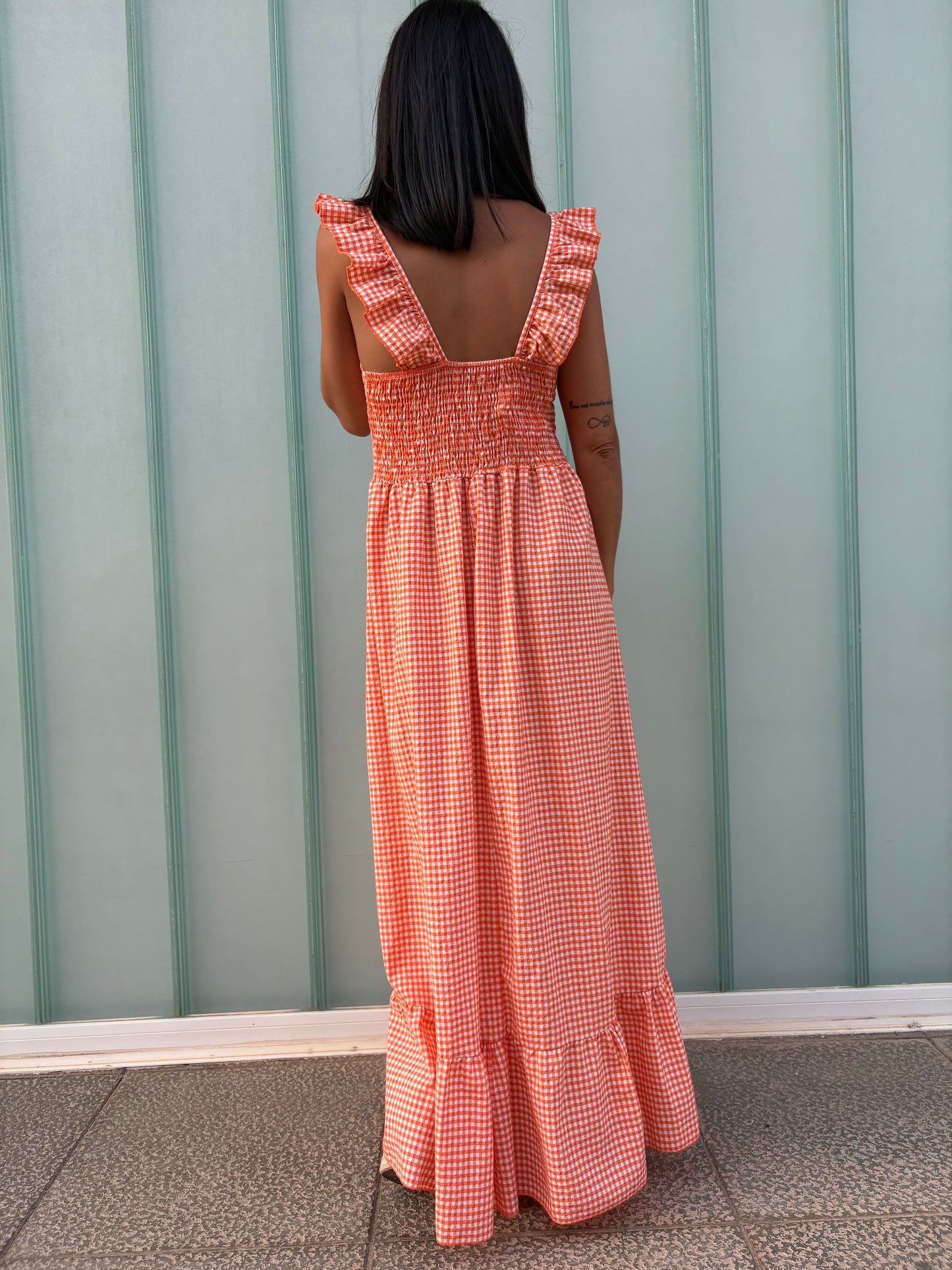 VESTIDO CAPRICE VICHY  orange edition