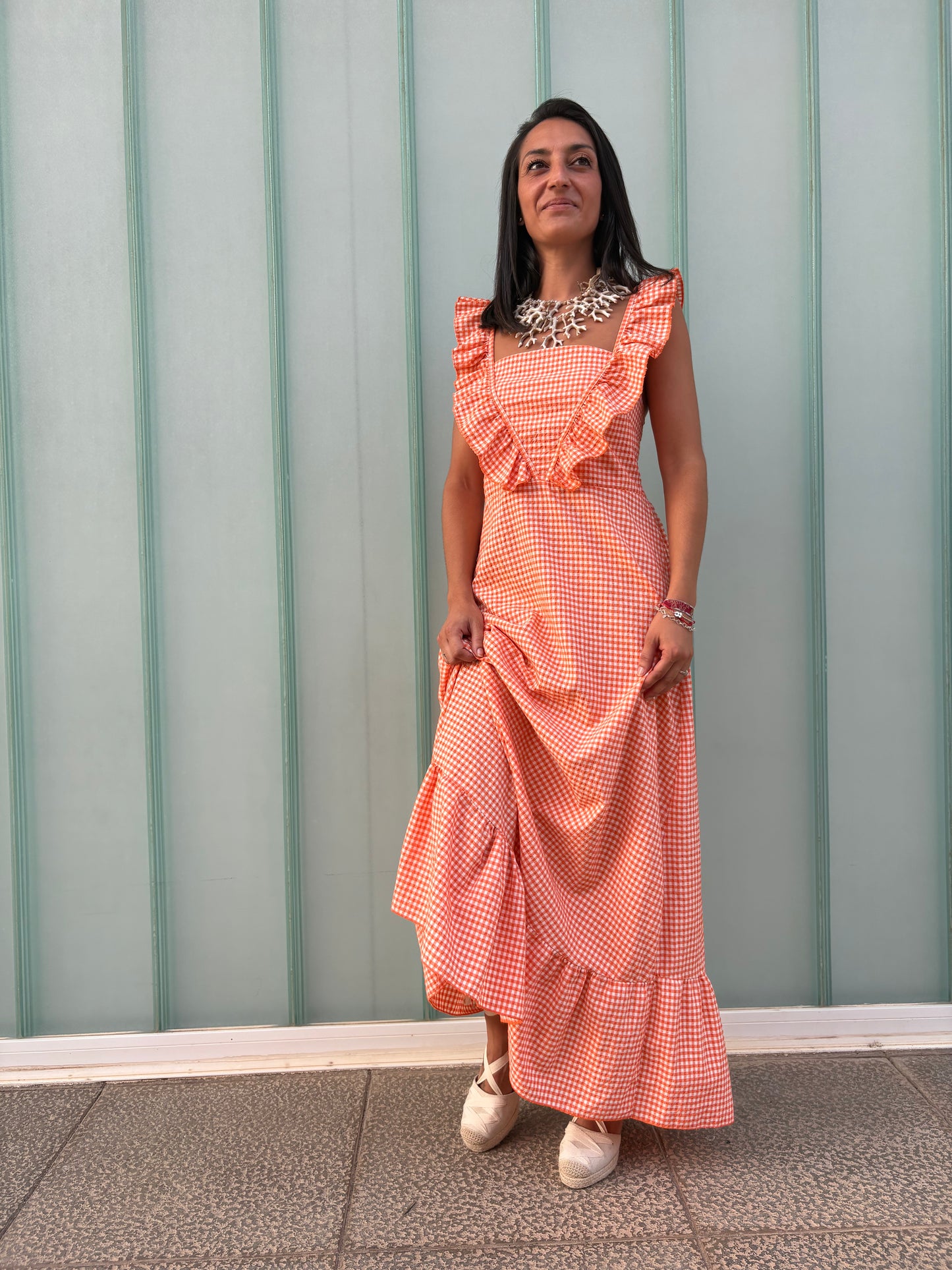 VESTIDO CAPRICE VICHY  orange edition