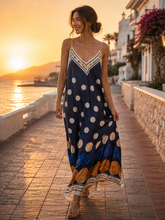 VESTIDO seda lunares