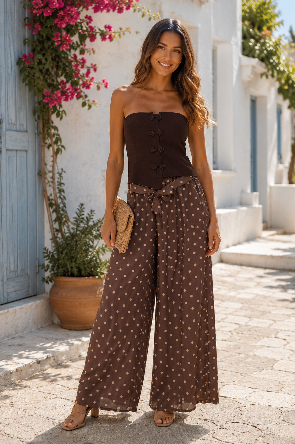 PANTALÓN lunar choco
