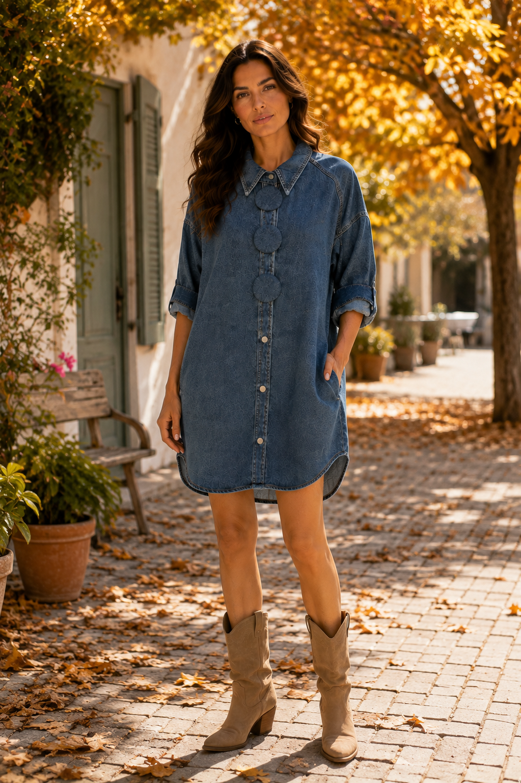 VESTIDO camisero denim