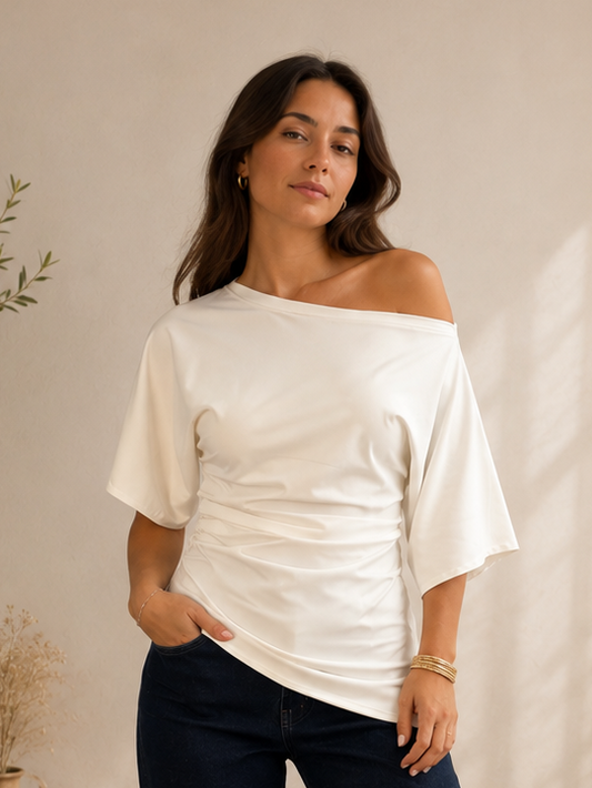 CAMISETA asimétrica blanca