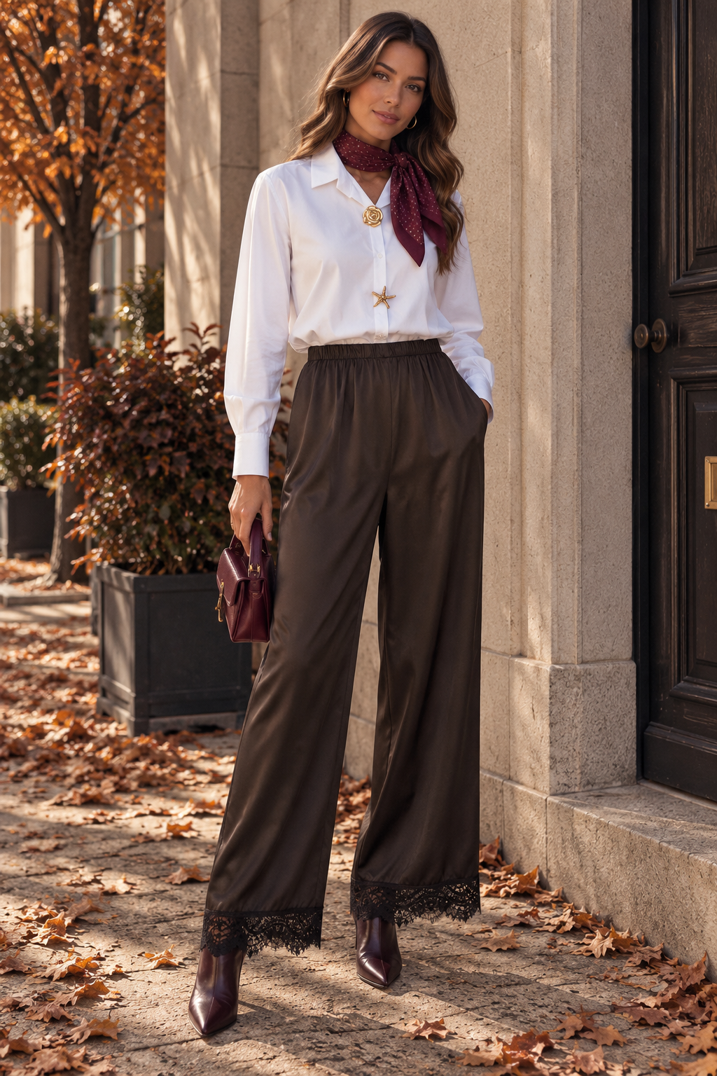 PANTALÓN raso choco