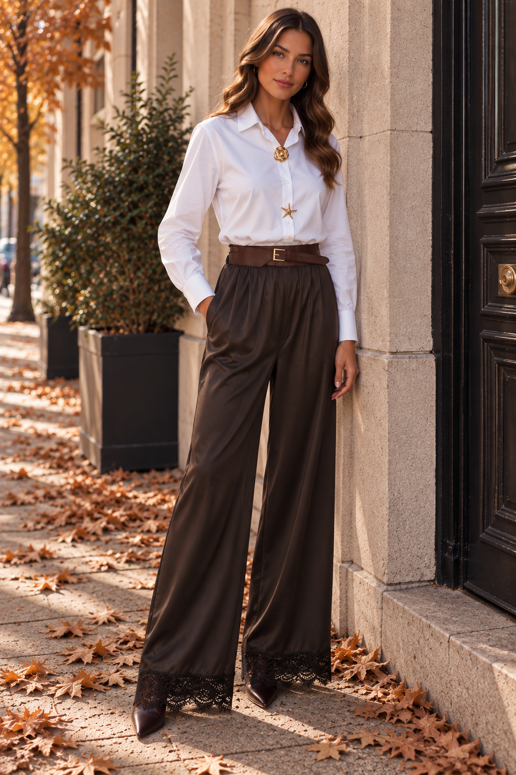 PANTALÓN raso choco