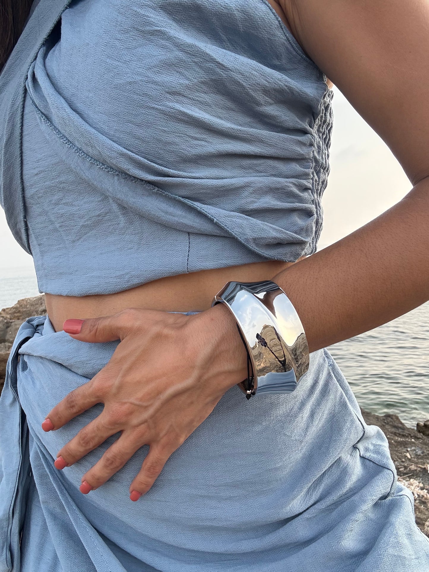 BRAZALETE OLA DE ACERO