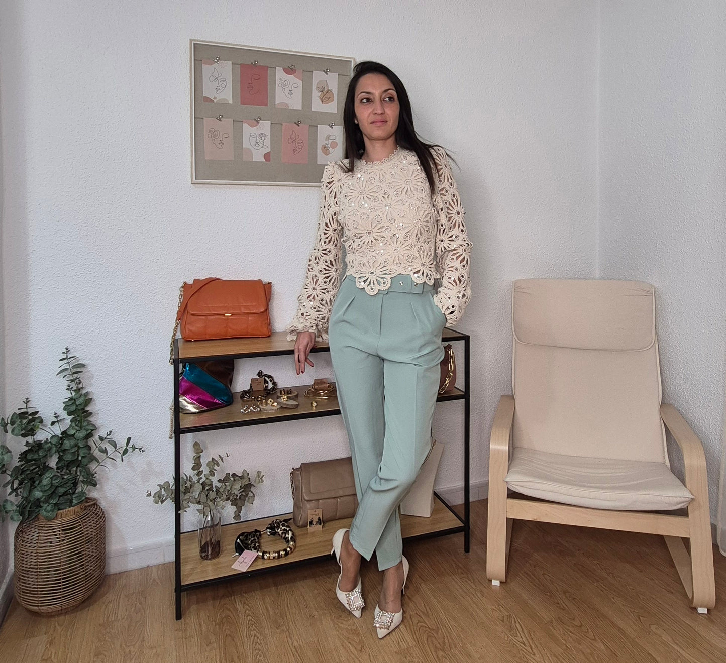 TOP CROCHE LENTEJUELAS beige edition