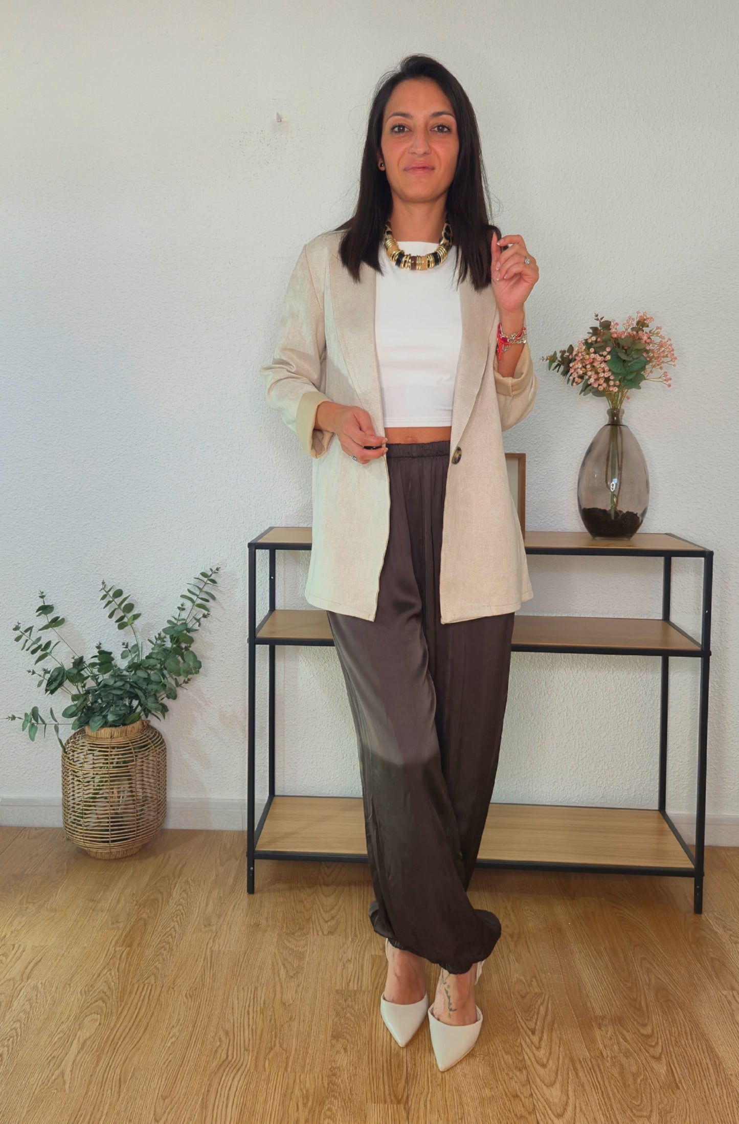 CHAQUETA ANTELINA BEIGE