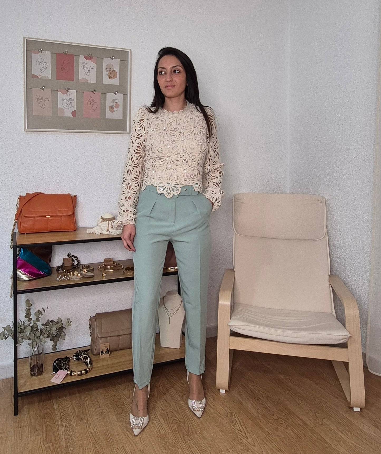 TOP CROCHE LENTEJUELAS beige edition